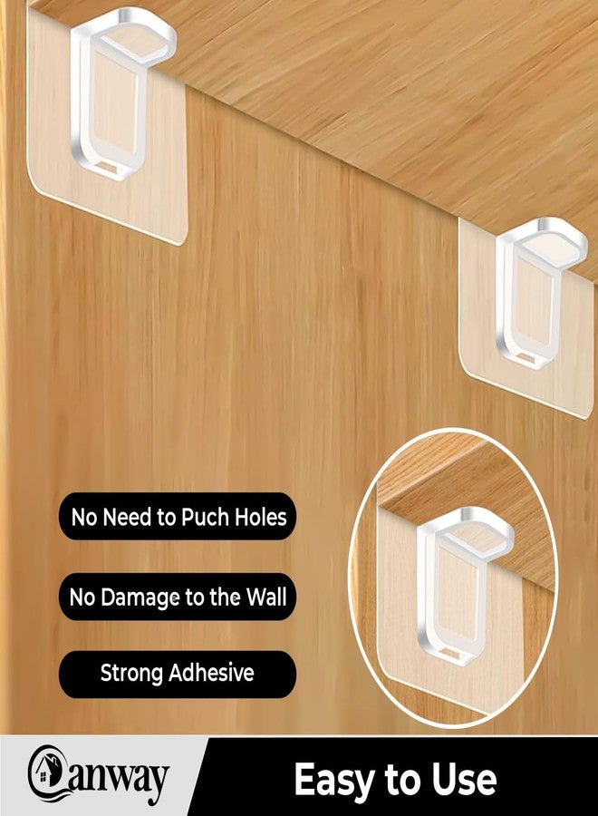 CANWAY® 20 Pieces Adhesive Partition Hook, No Drill Shelf Support Brackets Suitable for Kitchen Lockers, Wardrobes, Display Cabinets - Image 4